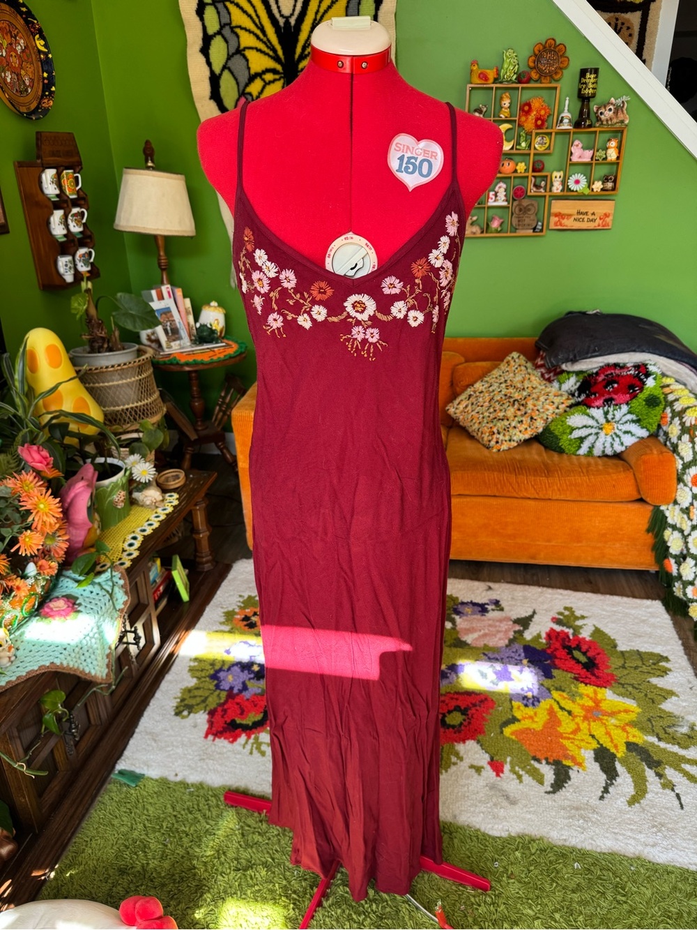 Tree of Life Cherry Red Knit Top